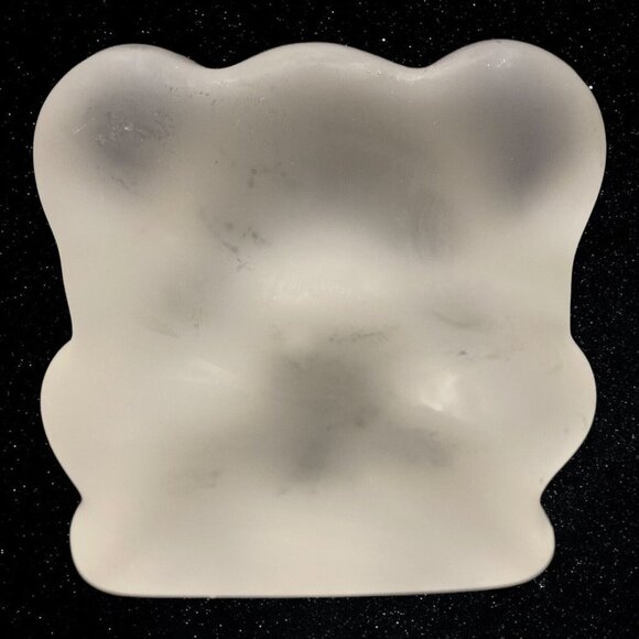 Vintage Art Glass Frosted Crystal Bear Figurine Clear 4”T 3.5”W - Picture 4 of 7
